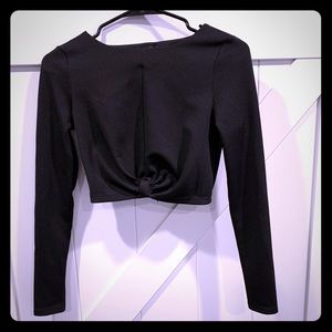 Marciano black cropped long sleeve